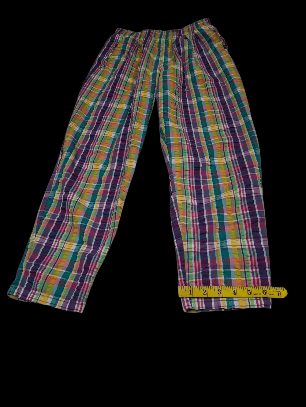 Napa Valley Colorful Plaid Comfort Waist Pull-On Cotton Pants Woman Size Medium - Picture 16 of 16